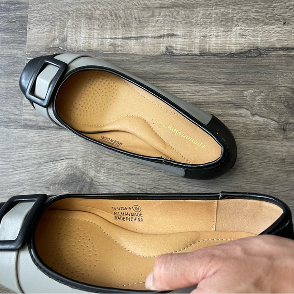 Comfortview,loafers,slate gray,black, detail,ballet flats, women's size 9 - Picture 3 of 8